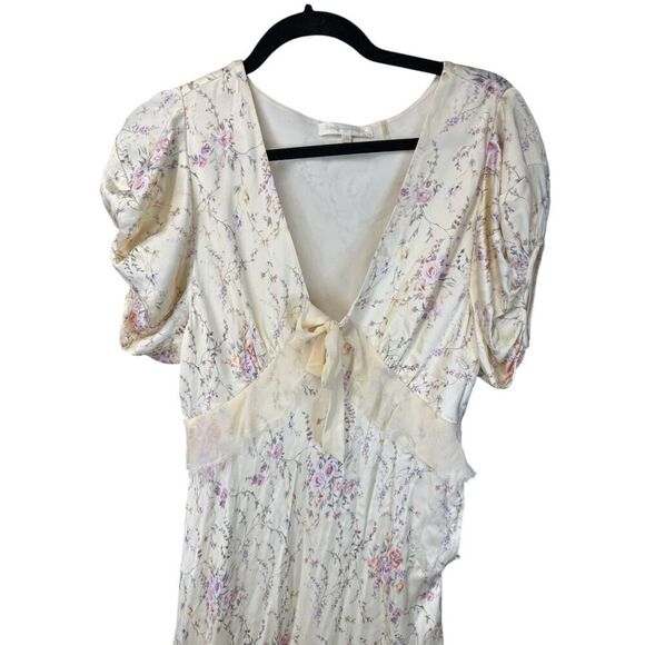 Loveshackfancy 100% Silk Slip Bias Vintage Floral Lillian Ruffle Maxi Dress sz 2 - Picture 7 of 15